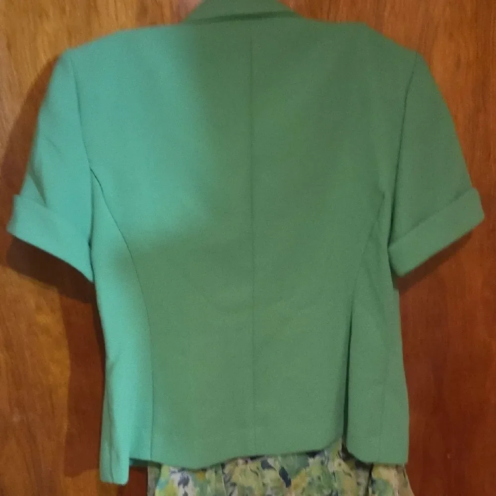 2 Piece Green Ensemble with Floral Skirt - Picture 5 of 5